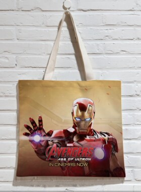 漫威周边钢铁侠蜘蛛侠手提环保帆布袋大容量袋子生日礼物定制包
