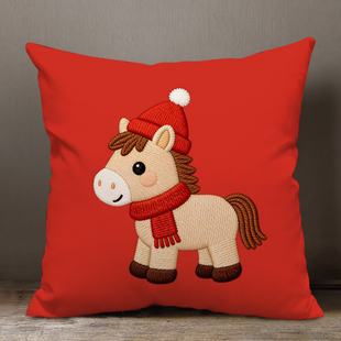 2026新款马年生肖本命年抱枕床头车载靠垫靠枕枕头被子两用定制