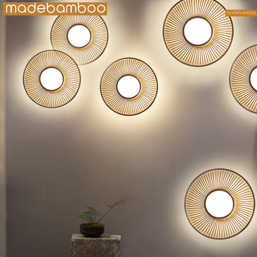 月出|十竹九造 创意个性月亮灯圆形壁灯原木极简led酒店简约艺术