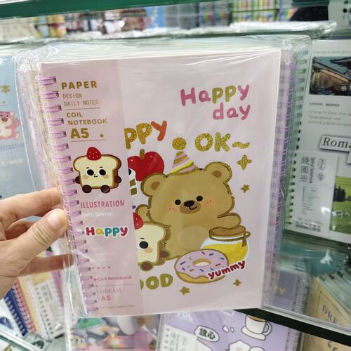 A5卡通活页ins高颜值可爱线圈加厚本子横线学生笔记本记事本80张