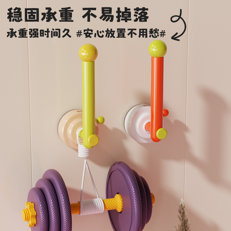 家用吸盘L型伸缩挂钩免打孔可转向壁挂衣架厨房浴室卫生间收纳架