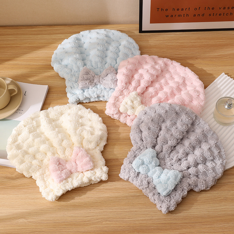 新款云朵绒公主帽超细纤维加厚吸水浴帽防脱干发帽洗脸两用