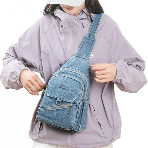 2026新款复古牛仔百搭斜挎胸包女