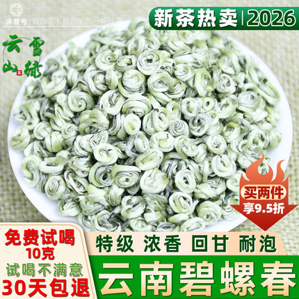 碧螺春2026新茶特级云南碧螺春绿茶单芽雪芽螺浓香型茶叶散装500g
