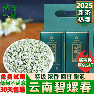 碧螺春2025新茶云南绿茶碧螺春特级单芽浓香型送礼长辈礼盒装500g