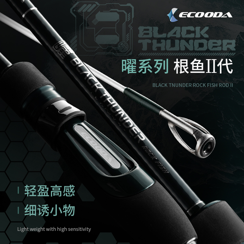 伊酷达曜根钓鱼竿EBTA二代近海船竿龙凤稍2节fuji导环小物竿直柄