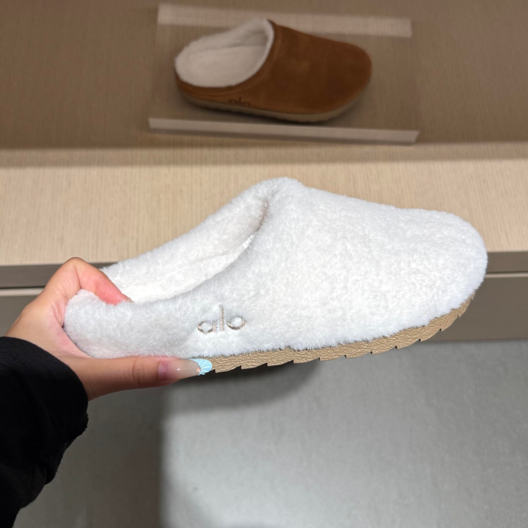 加拿大代ALO Recovery Slipper皮毛一脚蹬包头外穿懒人百搭毛拖鞋