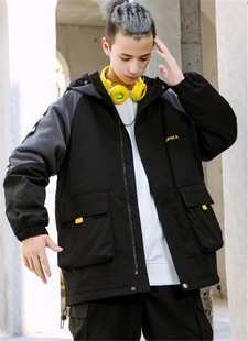 小灵丁棉衣冬季新款男童中大童加厚棉风衣青少年休闲棉袄