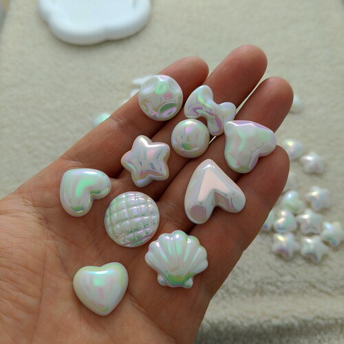 AB炫彩树脂爱心五角星贝壳蝴蝶结