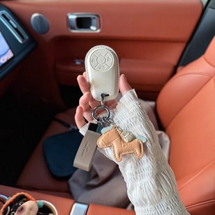 适用于欧拉好猫钥匙套女好猫GT闪电猫真皮黑猫芭蕾猫钥匙壳扣包