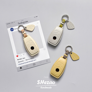 GLC300L壳扣包 E300L 适用奔驰钥匙套女GLC车钥匙真皮C260L A200L