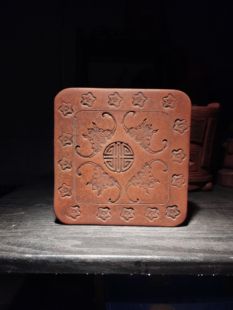 红泥方砖烧壶托底垫壶垫手造物壶承手工托盘文房茶道茶具禅意包邮