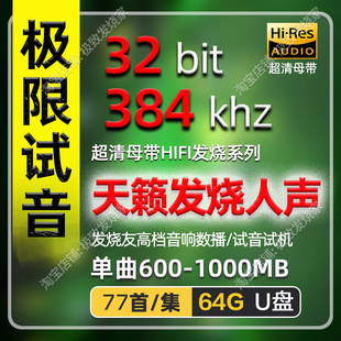 384khz32bit天籁HIFI发烧人声无损HiRes极限试音超清母带数播音源