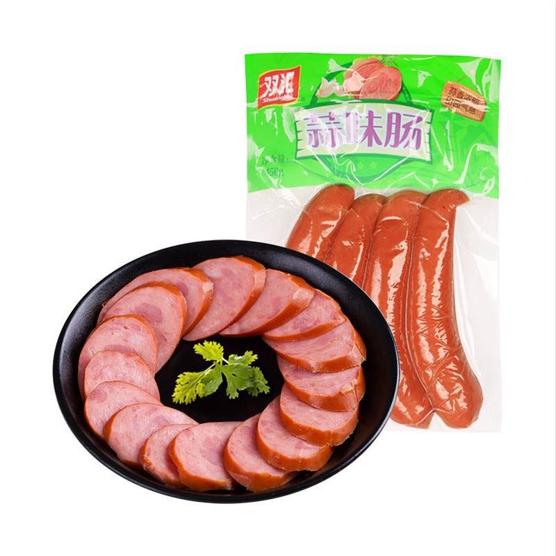 双汇蒜味肠蒜味香肠380g 蒜香蒜蓉熏烤肉肠420大红肠炒饭菜即食品