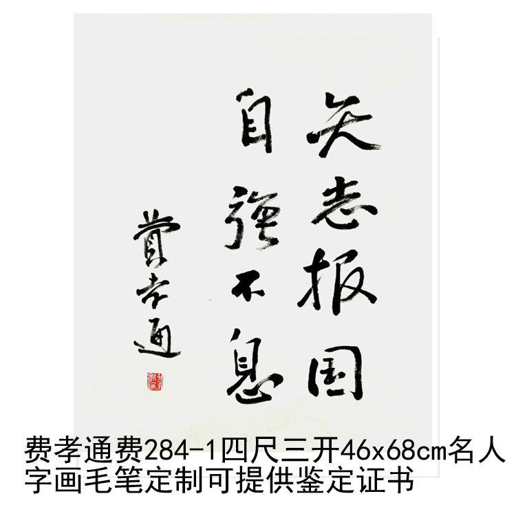 临摹手写费孝通书法题字46x68cm名人名家字画收藏毛笔定制可选证