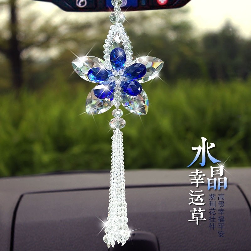 适用奥迪大众奔驰汽车水晶挂件车内高档水晶后视镜挂饰吊坠装饰品