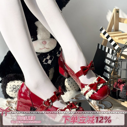 superpink原创圆头lolita鞋子