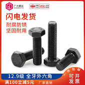 12.9级全牙外六角螺栓DIN933外六方六角头螺丝钉M4M5M6M8M10 M36