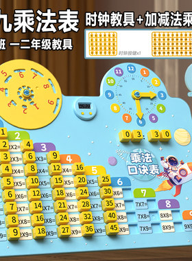 九九乘法口诀表99加减乘除法教具学前班1小学生2一二年级数学练习