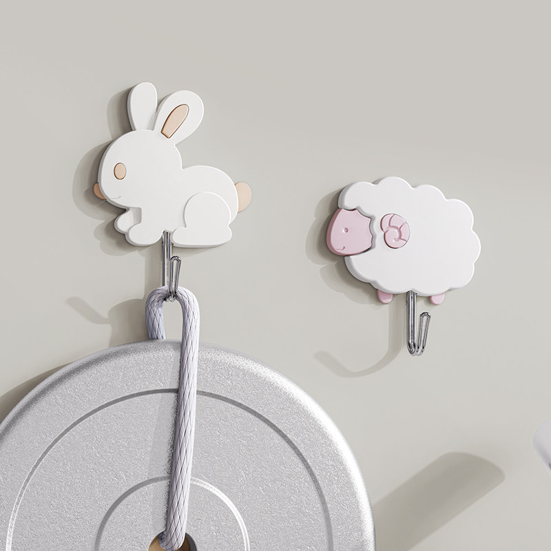 卡通绵羊兔子振信挂钩强力粘胶贴墙壁透明挂钩免打孔无痕粘钩厨房,收纳整理,挂钩/粘钩,淘宝优惠券,粉丝福利购,淘宝优惠卷