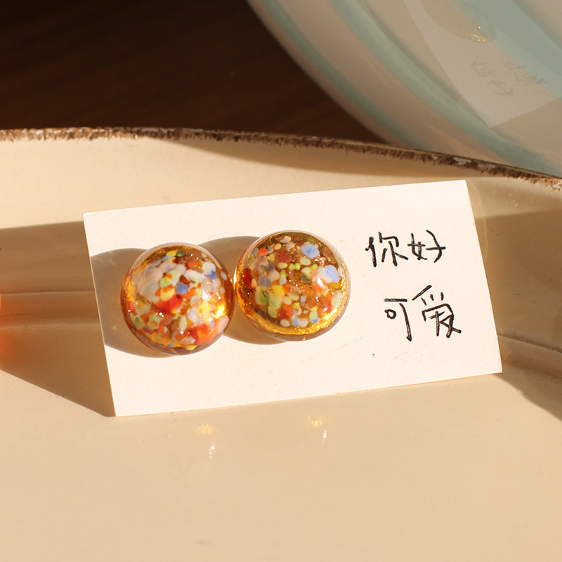 是夕阳坠落后的繁星点点，也是金色童话～浪漫日系大人感耳钉耳夹
