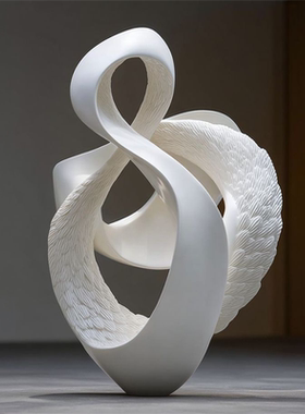 现代简约白色抽象雕塑摆件