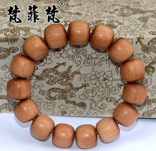 梵菲梵 印度老山檀香手串1.6cm桶珠木手链15mm纯天然黑肉沉水