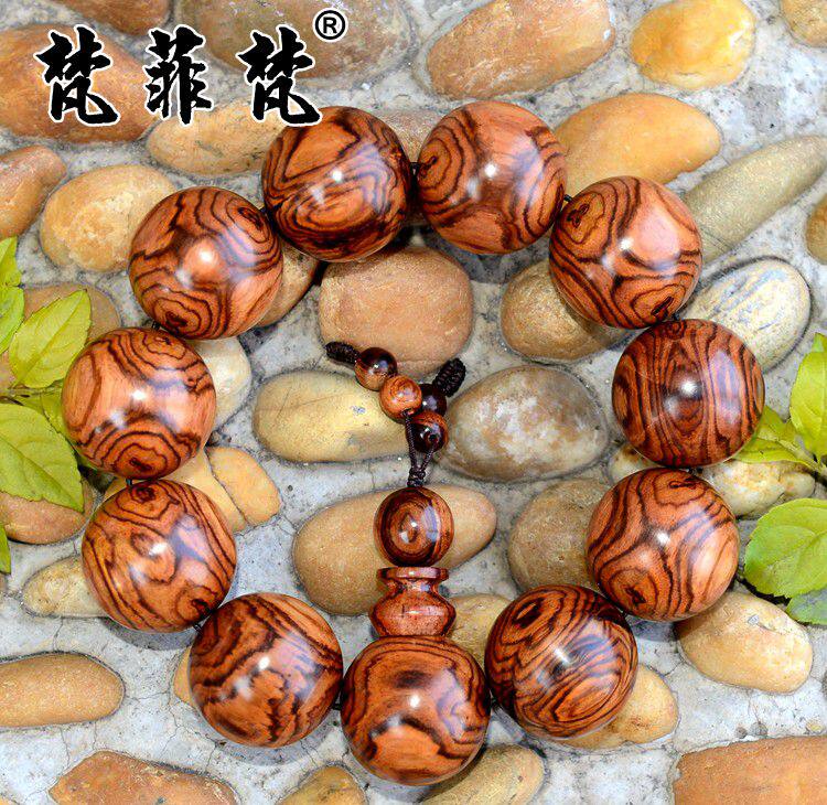 梵菲梵 海南黄花梨2.8cm手串全鬼脸对眼 海黄鬼眼手链(镇店之宝)