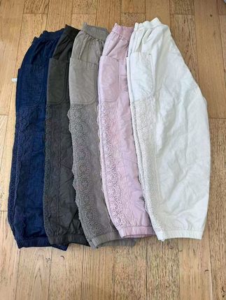 韩国2storyginy(现货)松紧腰侧面拼接蕾丝棉裤