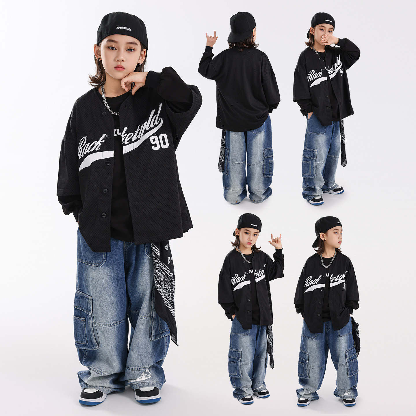 儿童街舞潮服嘻哈风套装