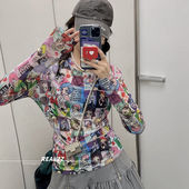 辣妹上衣t恤内搭罩衫 欧货冰丝网纱防晒打底衫 长袖 薄款 ins潮 女夏季