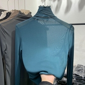 长袖 蕾丝打底衫 防晒内搭T恤大码 春秋夏季 洋气上衣 女冰丝网纱薄款