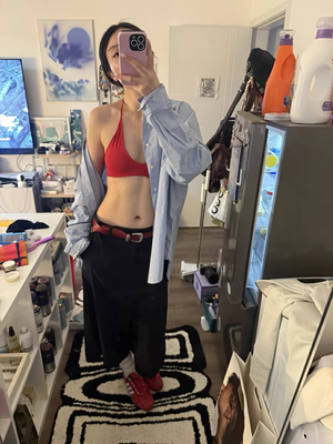 红色比基尼爆款泳衣上衣文胸美背