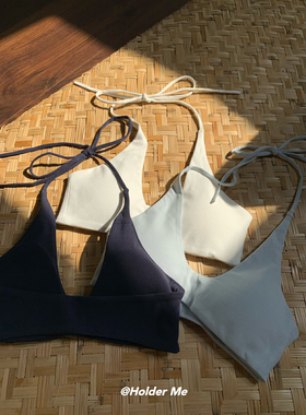 2025夏季HOLDER ME红色挂脖内衣红色比基尼爆款泳衣上衣文胸美背