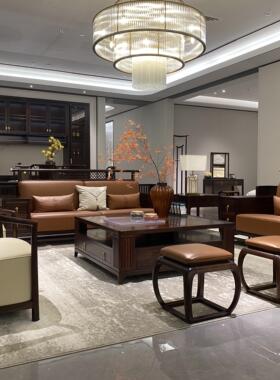 赖氏家具黑檀木爱里古夷苏木中式家具沙发茶几真皮沙发长久东辰