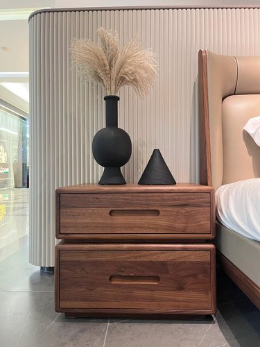 赖氏家具北美黑胡桃木序幕良设系列床头柜