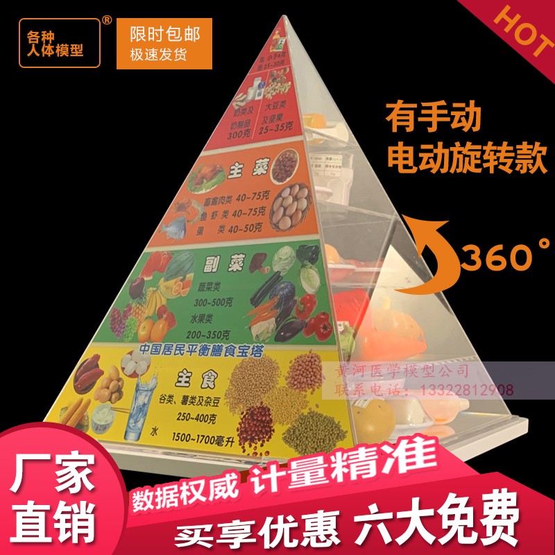 2016中国居民平衡膳食宝塔模型 健康食物营养金字塔 仿真食品模型