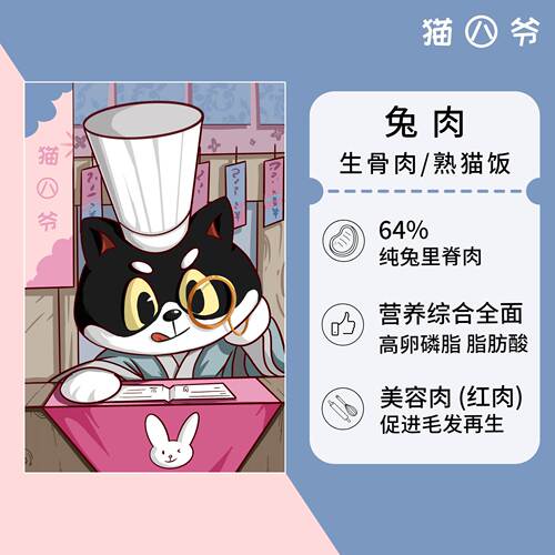 兔肉生骨肉/熟猫饭新鲜美毛发腮