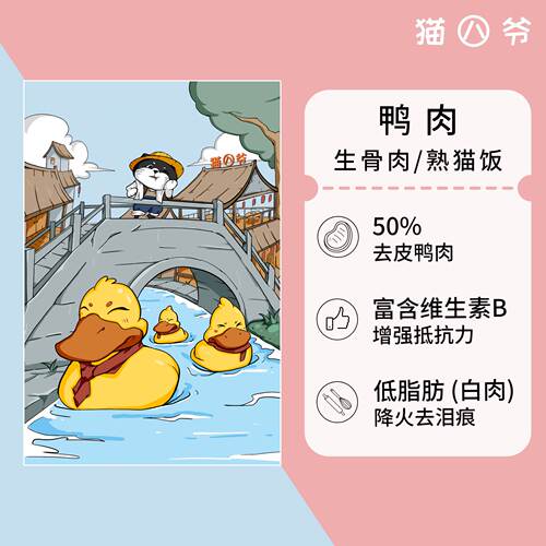 鸭肉生骨肉/熟猫饭降火去泪痕