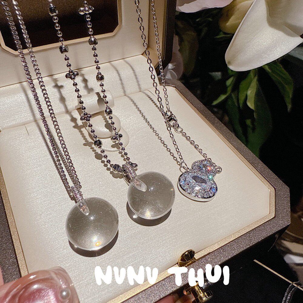 花丝鎏彩仙女链7A天然白水晶小