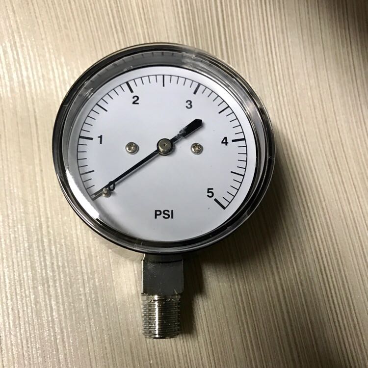 5psi 压力表 刻度0-1-2-3-4-5psi 直径65mm 螺纹PT1/4 或M14x1.5 标准件/零部件/工业耗材 羊毛球 原图主图