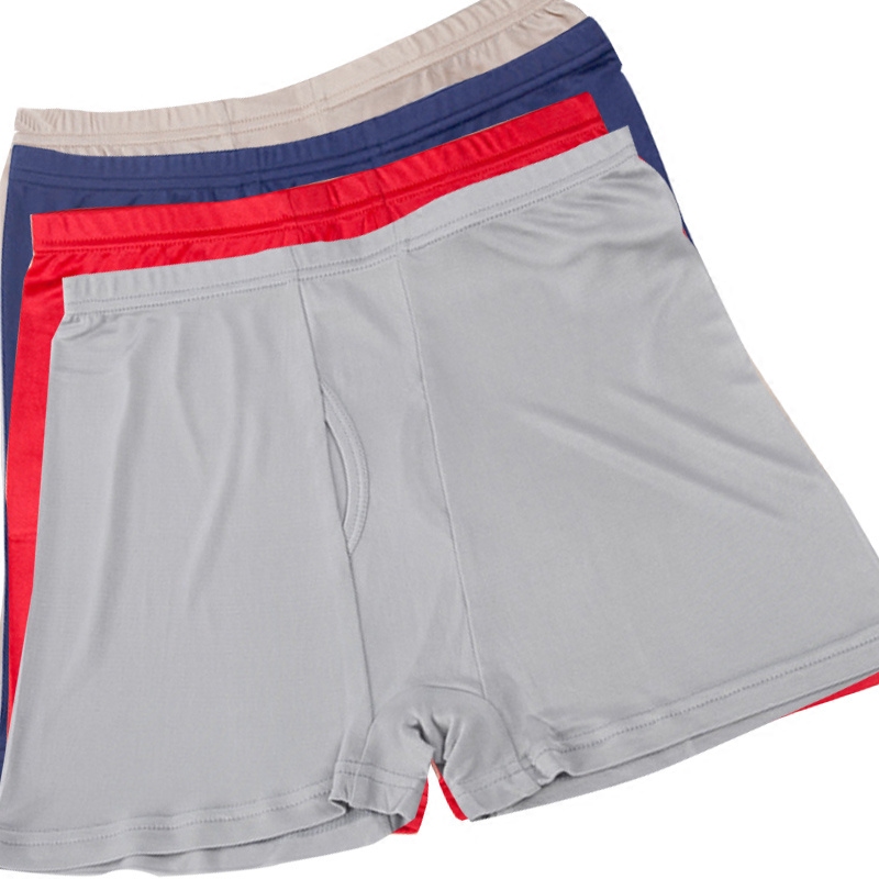 中腰平角裤纯色无痕真丝内裤