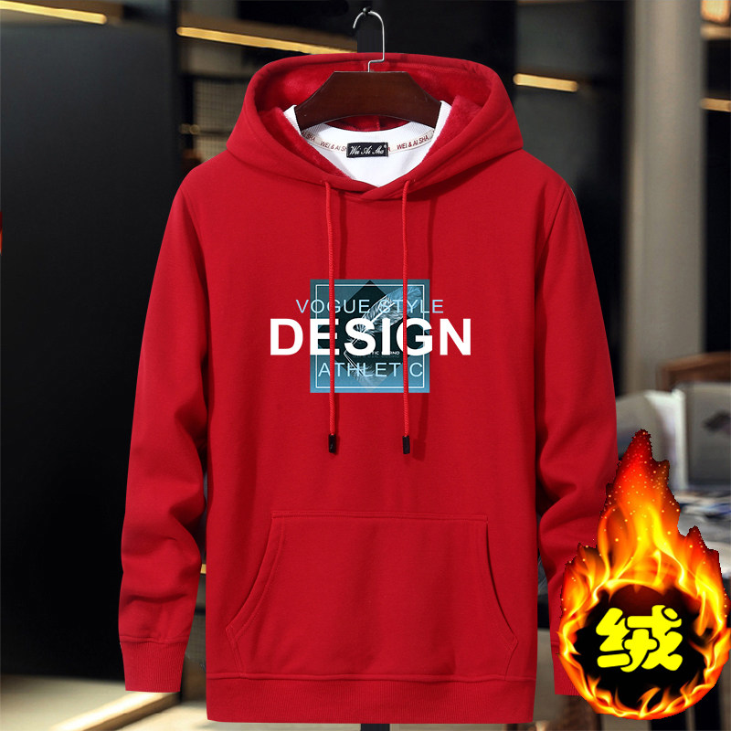 冬季连帽卫衣男加绒加厚纯棉帽衫加肥加大码本命年大红色保暖外套|ruв категории Мужская одежда, свитер - от Buy2taobao.com для оказания профессиональной услуги покупки агента Taobao