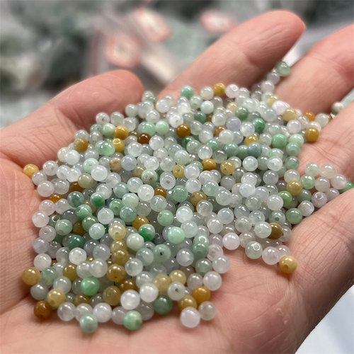 天然A货翡翠3.5mm多宝小米珠
