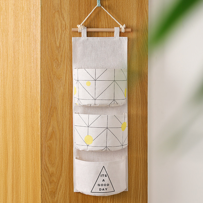 布艺宿舍卧室杂物收纳袋子壁挂墙挂式挂袋多层悬挂置物架袋小布袋