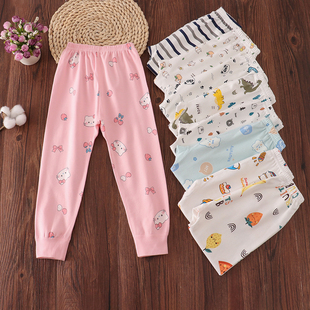 无骨儿童秋裤100%纯棉单条男女童线裤宝宝打底裤全棉婴儿棉毛裤冬