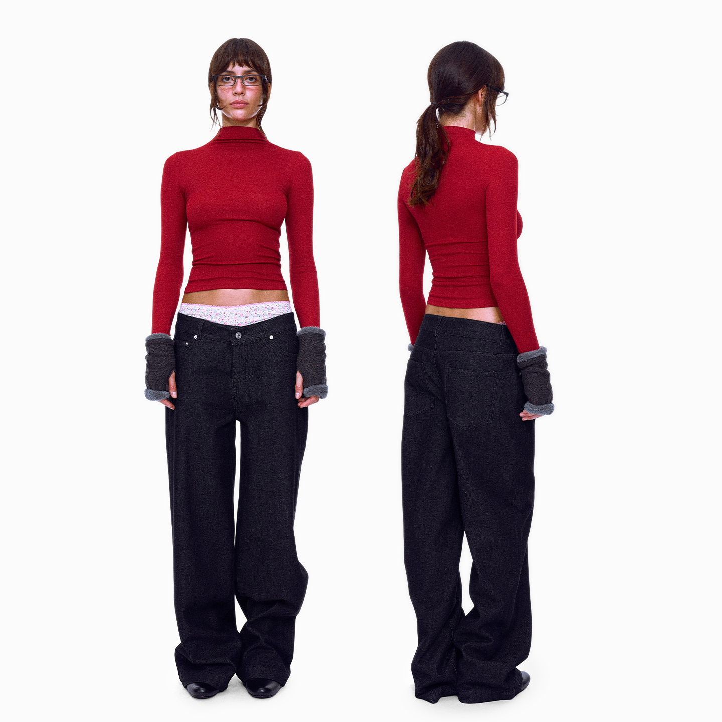 cleanfit美式复古低腰直筒牛仔裤