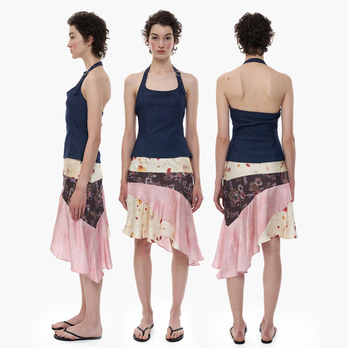 文雅得体的性感挂脖吊带上衣新款