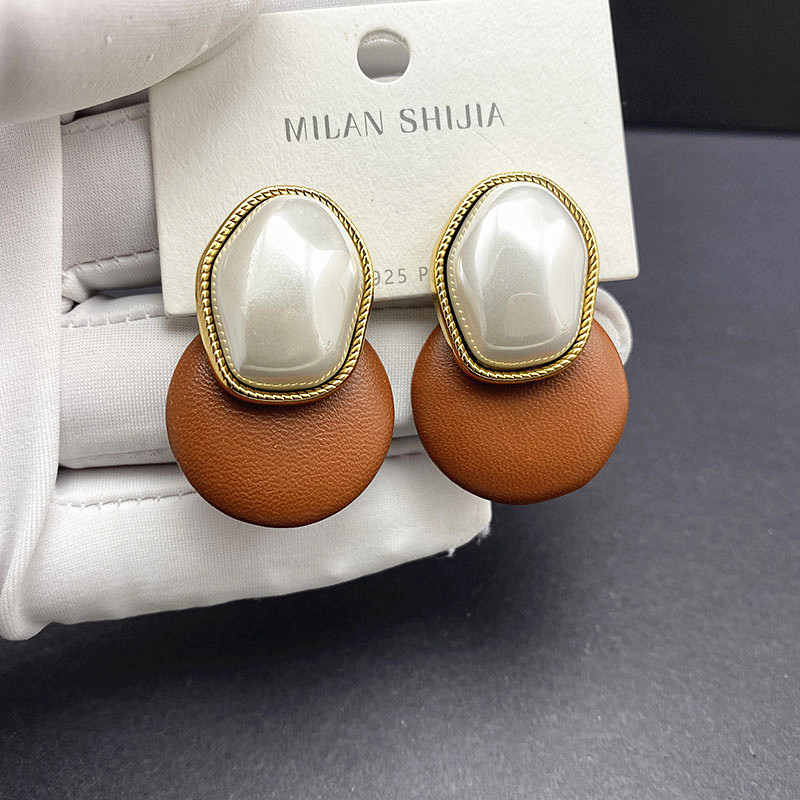 设计感焦糖耳环2025年新款潮韩国气质几何圆形耳坠女轻奢夸张耳钉,饰品/流行首饰/时尚饰品新,耳钉,淘宝优惠券,粉丝福利购,淘宝优惠卷