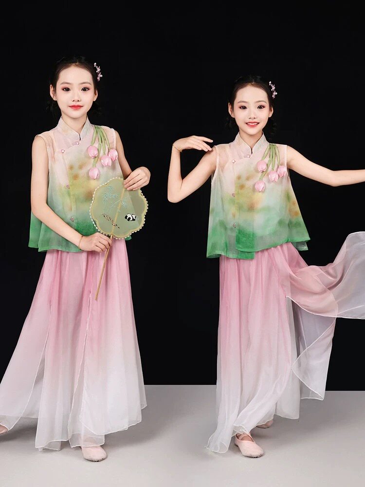 六一演出服女童新中式国风套装幼儿园舞蹈表演服装